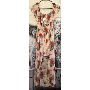 Guess Rosalinda O/S Maxi Romper Medium Floral Casual Beachy NWT Vacation